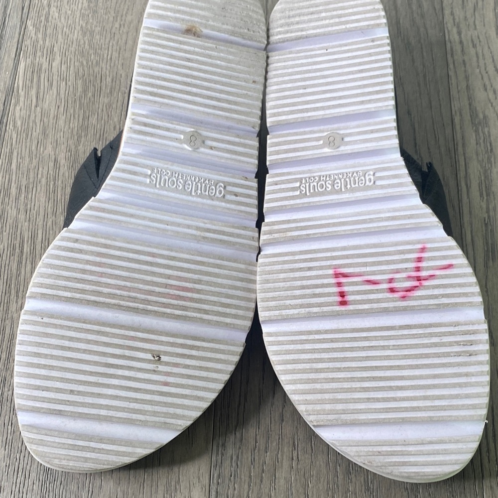 Gentle Souls By Kenneth Cole Black Leather Slide Sandals Women’s Size 8 - Picture 11 of 11